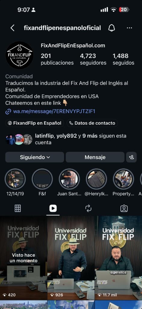 Perfil de Instagram @fixandflipenespanoloficial